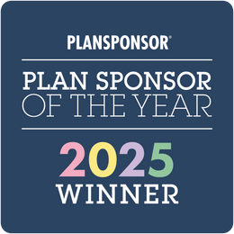 Logo: 2025 PLANSPONSOR Plan Sponsor Of Year_ General Winner, Desk Plaque
