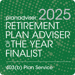 Logo: 2025 PLANADVISER Retirement Plan Adviser of the Year _ 403(b) Plan Service, Desk Plaque