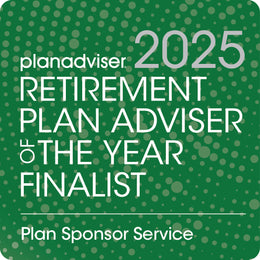 Logo: 2025 PLANADVISER Retirement Plan Adviser of the Year_ Plan Sponsor Service, Desk Plaque