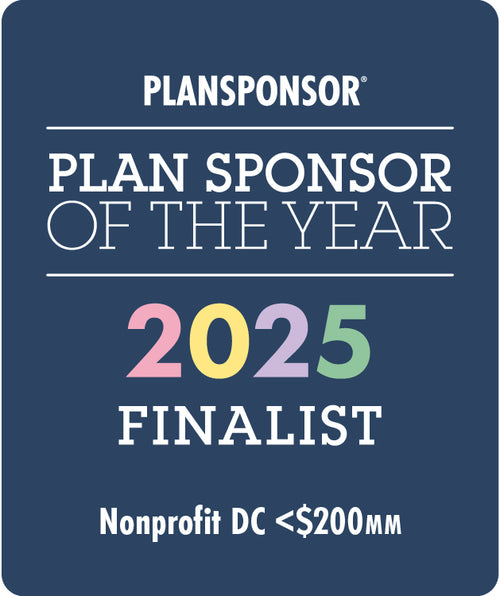 Logo: 2025 PLANSPONSOR Plan Sponsor Of Year_ Nonprofit DC<$200MM