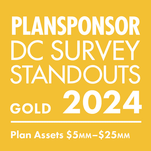Logo: 2024 PLANSPONSOR DC Standout_ Gold: Plan Assets $5MM–$25MM