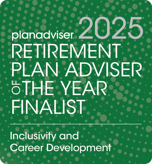 Logo: 2025 PLANADVISER Retirement Plan Adviser Of The Year_ Inclusivity and Career Development, Desk Plaque