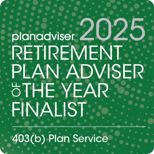 Logo: 2025 PLANADVISER Retirement Plan Adviser of the Year _ 403(b) Plan Service, Desk Plaque