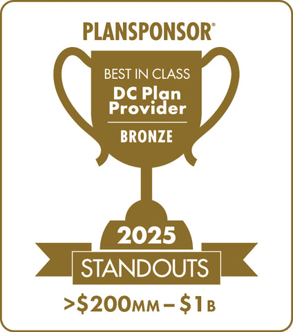 Logo: 2025 PLANSPONSOR Best in Class DC Plan Provider Standouts _ Bronze: Plan Assets >$200MM-$1B