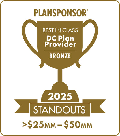 Logo: 2025 PLANSPONSOR Best in Class DC Plan Provider Standouts _ Bronze: Plan Assets >$25MM-$50MM