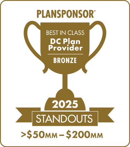 Logo: 2025 PLANSPONSOR Best in Class DC Plan Provider Standouts _ Bronze: Plan Assets >$50MM-200MM