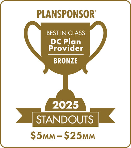 Logo: 2025 PLANSPONSOR Best in Class DC Plan Provider Standouts_ Bronze: Plan Assets $5MM-$25MM