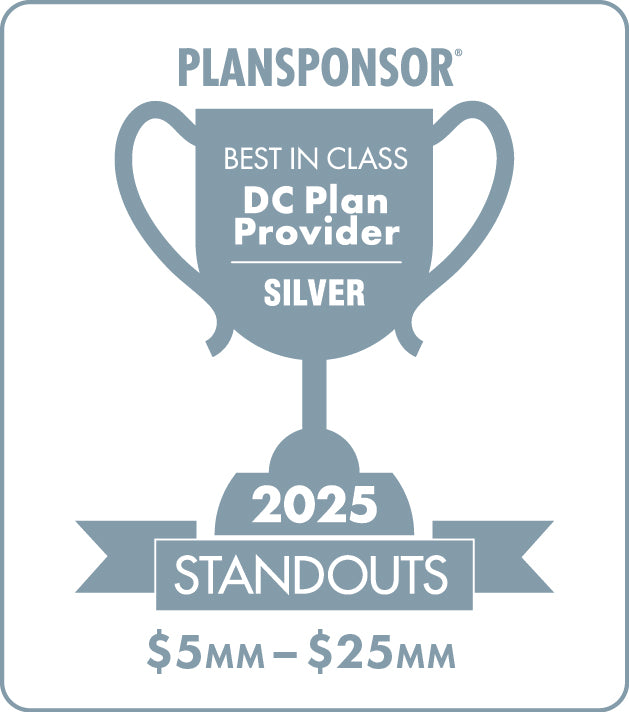 Logo: 2025 PLANSPONSOR Best in Class DC Plan Provider Standouts _ Silver: Plan Assets $5MM-$25MM