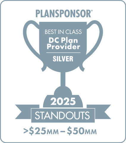 Logo: 2025 PLANSPONSOR Best in Class DC Plan Provider Standouts _ Silver: Plan Assets >$25MM-$50MM