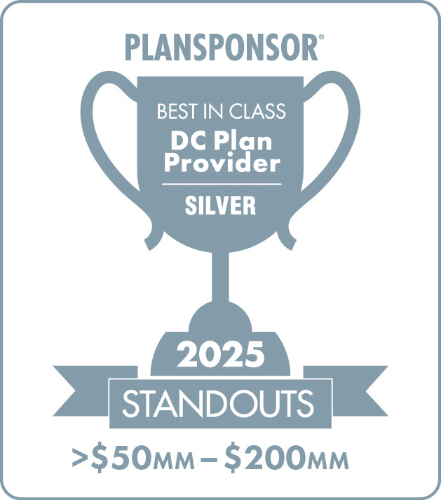 Logo: 2025 PLANSPONSOR Best in Class DC Plan Provider Standouts_ Silver: Plan Assets  >$50MM-$200MM