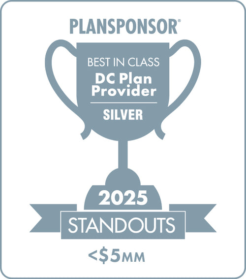 Logo: 2025 PLANSPONSOR Best in Class DC Plan Provider Standouts_ Silver: Plan Assets <$5MM
