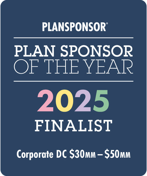 Logo: 2025 PLANSPONSOR Plan Sponsor Of Year-Corporate DC $30MM-$50MM, Desk Plaque