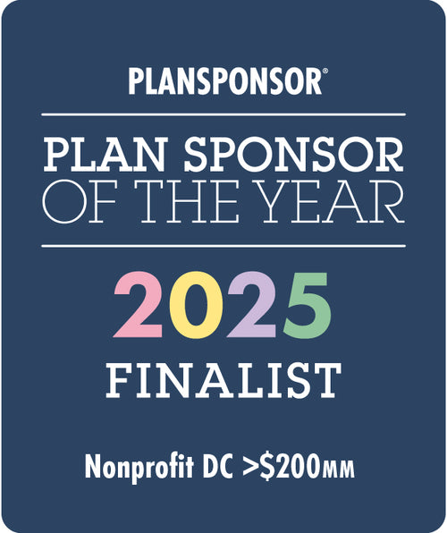 Logo: 2025 PLANSPONSOR Plan Sponsor Of Year_  Nonprofit DC >$200MM, Desk Plaque