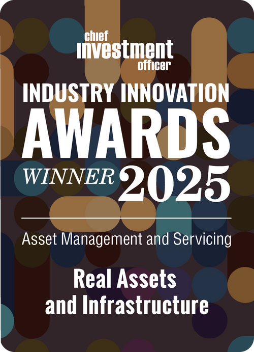 Logo: 2025 CHIEF INVESTMENT OFFICER Asset Management & Servicing: Real Assets & Infrastructure Desk Plaque