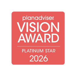 Logo: 2026 PLANADVISER Vision Awards Platinum Star Winner Desk Plaque