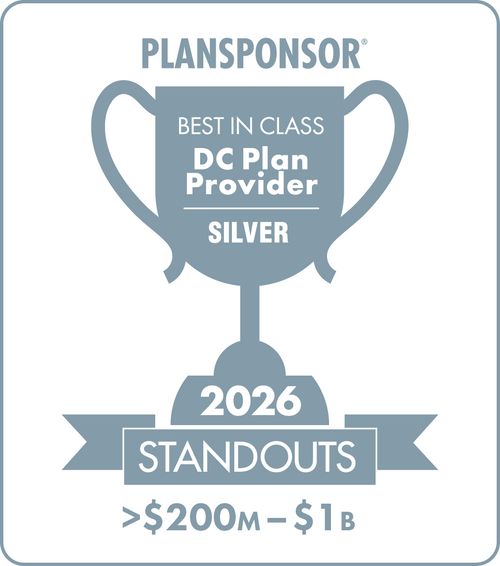 Logo: 2026 PLANSPONSOR Best in Class DC Plan Provider Standouts - Silver: Plan Assets >$200M-$1B