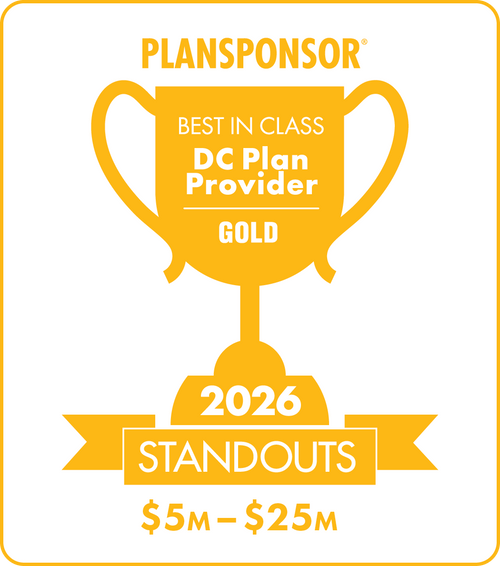 Logo: 2026 PLANSPONSOR Best in Class DC Plan Provider Standouts - Gold: Plan Assets $5M-$25M