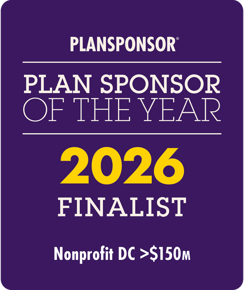 Logo: 2026 PLANSPONSOR  Plan Sponsor Of Year - Nonprofit DC>$150M Desk Plaque