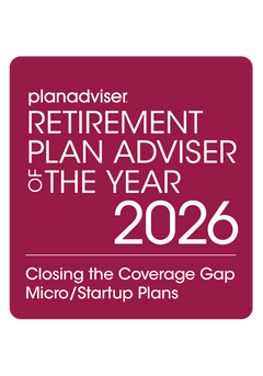 Logo: 2026 PLANADVISER Retirement Plan Adviser of the Year - Closing the Coverage Gap - Micro/Startup Plans