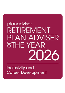Logo: 2026 PLANADVISER Retirement Plan Adviser Of The Year - Inclusivity and Career Development Desk Plaque