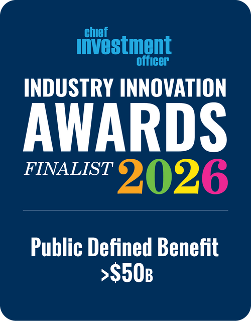 Logo: 2026 CHIEF INVESTMENT OFFICER Asset Owner: Public DB >$50B Desk Plaque