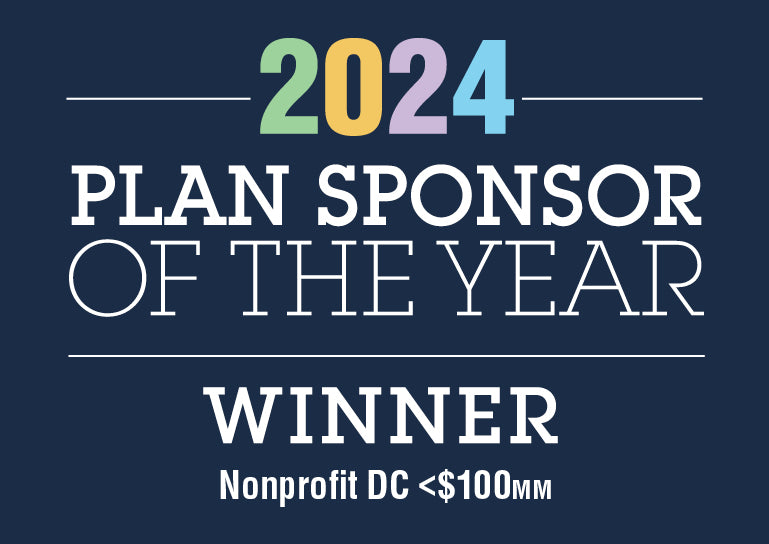 Logo: 2024 PLANSPONSOR Plan Sponsor Of the Year Winner_ Nonprofit DC <$100MM