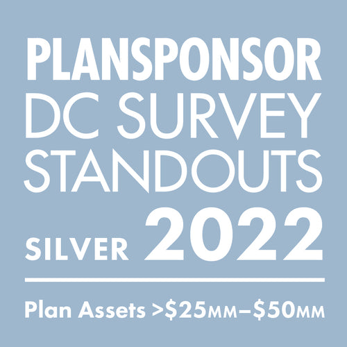 Logo: 2022 PLANSPONSOR DC Standout_ Silver: Plan Assets >$25MMâ€“$50MM