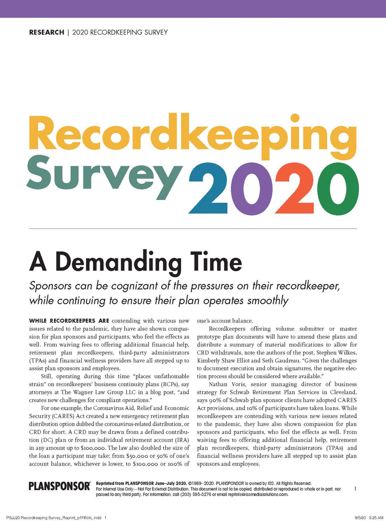 2020 Recordkeeping Survey