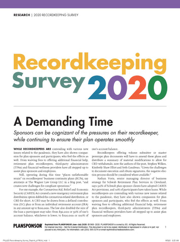 2020 Recordkeeping Survey